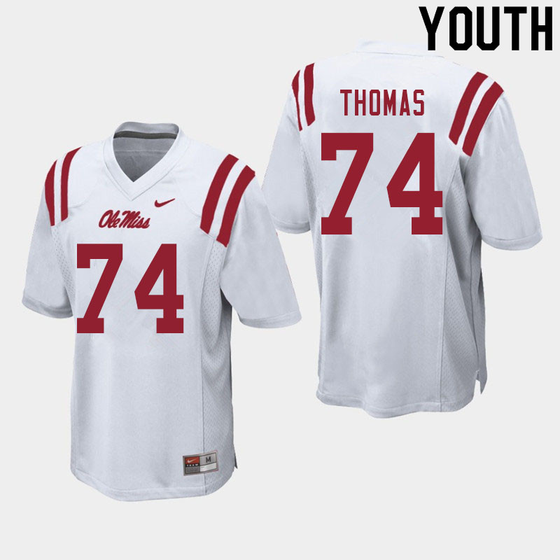 Darius Thomas Ole Miss Rebels NCAA Youth White #74 Stitched Limited College Football Jersey BTF7358OB